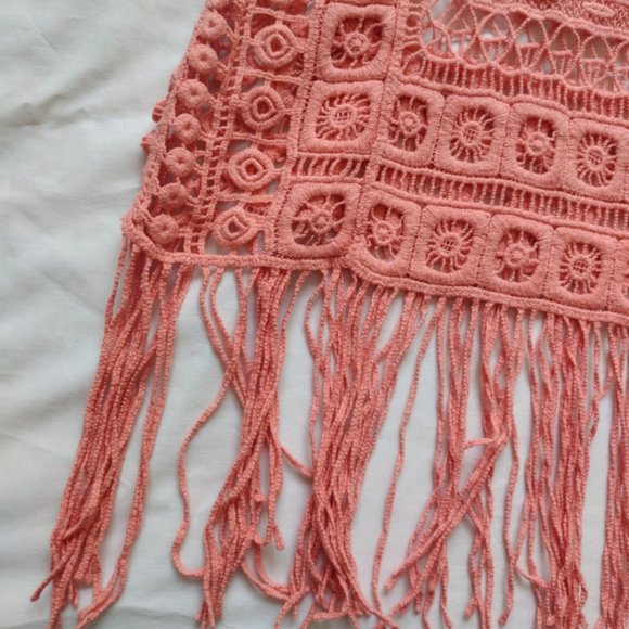 Active Festival Crochet Patterned Fringe Top L - Picture 3 of 7